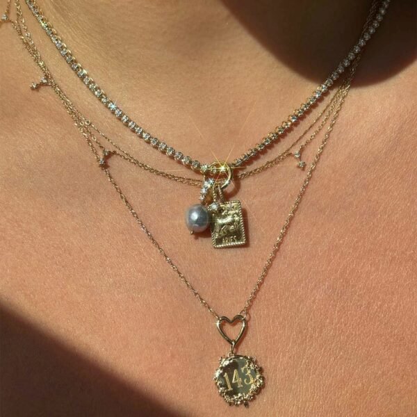 Memento Custom Gold Charm Holder Necklace,Memento Custom Gold Charm Holder Necklace - Image 10