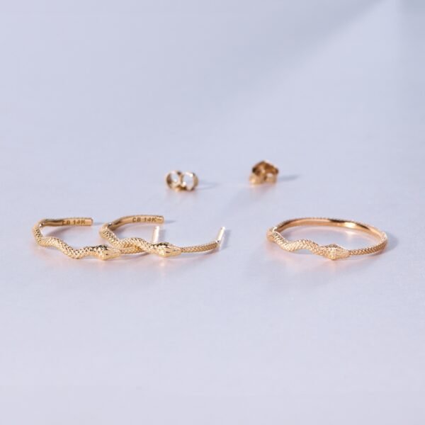 Sylvie Gold Snake Stacking Ring - Image 11