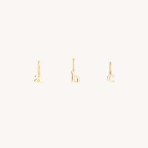 Tiniest Alphabet Charm, Yellow Gold