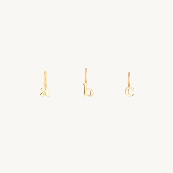 Tiniest Alphabet Charm, Yellow Gold