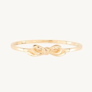 Toy Bow Gold Stacking Ring