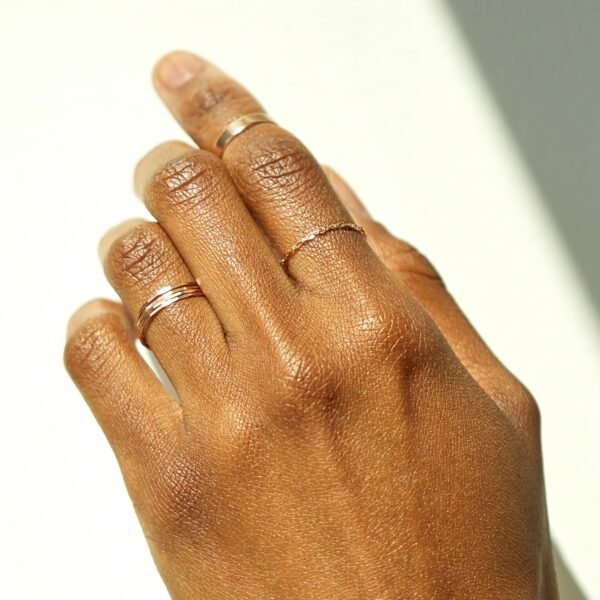 Classic Hammered Gold Ring - Image 2