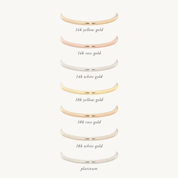 Catbird Classic Wedding Bands, Half Round Band, 1mm