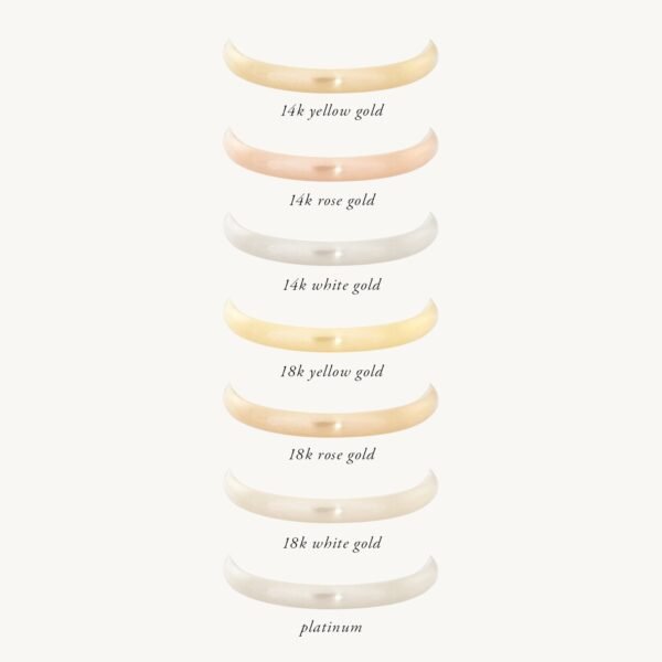 Catbird Classic Wedding Bands, Half Round Band, 2mm