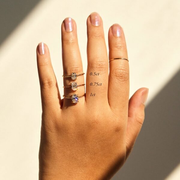 The Swan Solitaire Oval Lab-Grown Diamond Ring - Image 9