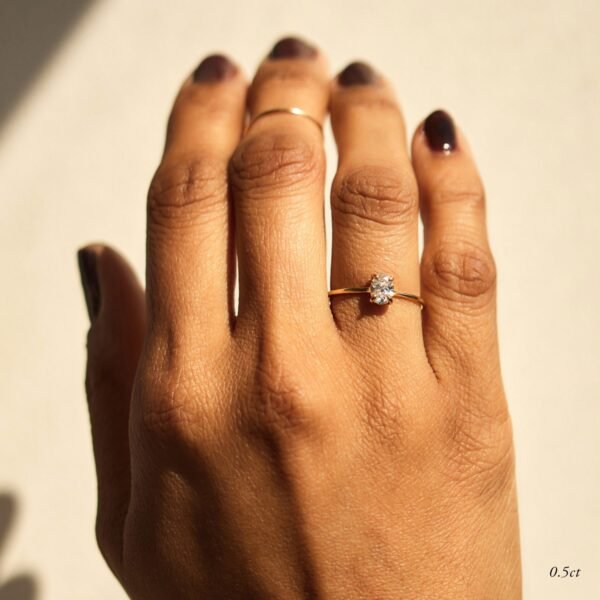 The Swan Solitaire Oval Lab-Grown Diamond Ring - Image 3