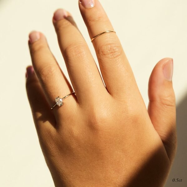The Swan Solitaire Oval Diamond Ring - Image 3