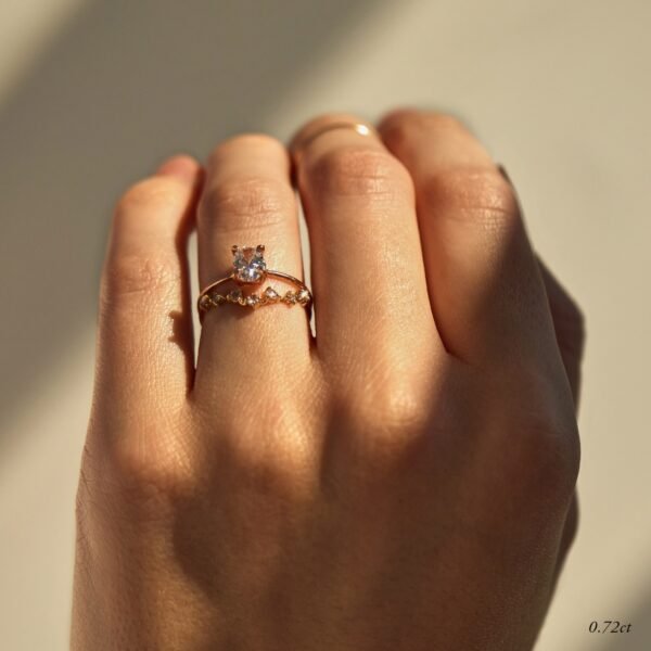 The Swan Solitaire Oval Diamond Ring - Image 5