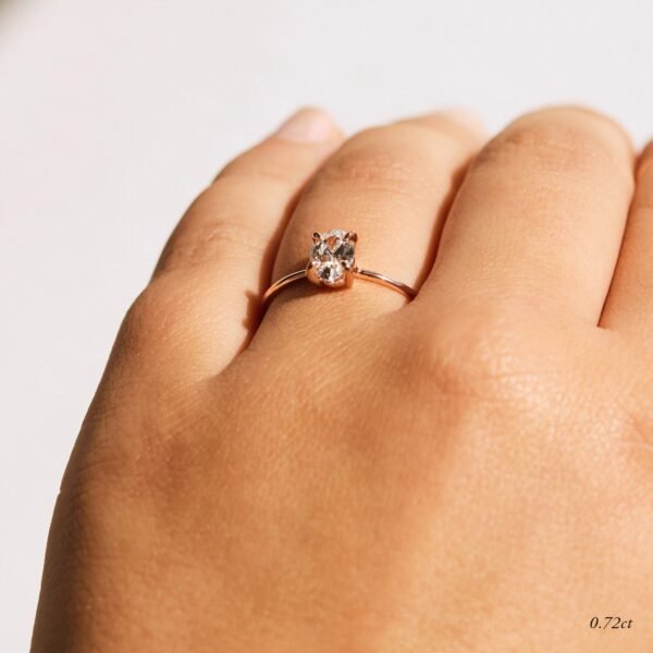 The Swan Solitaire Oval Lab-Grown Diamond Ring - Image 4