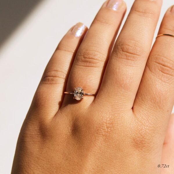 The Swan Solitaire Oval Lab-Grown Diamond Ring - Image 5