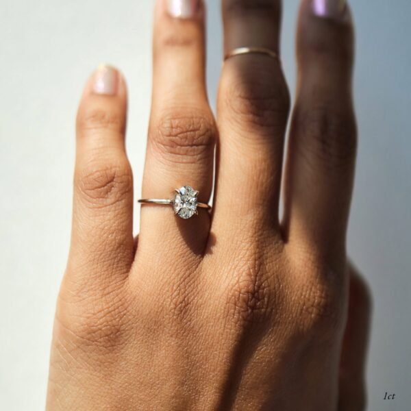 The Swan Solitaire Oval Lab-Grown Diamond Ring - Image 7