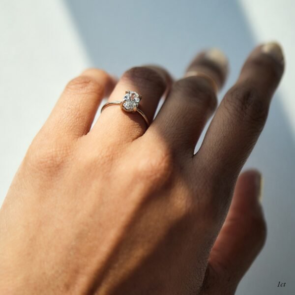 The Swan Solitaire Oval Diamond Ring - Image 7