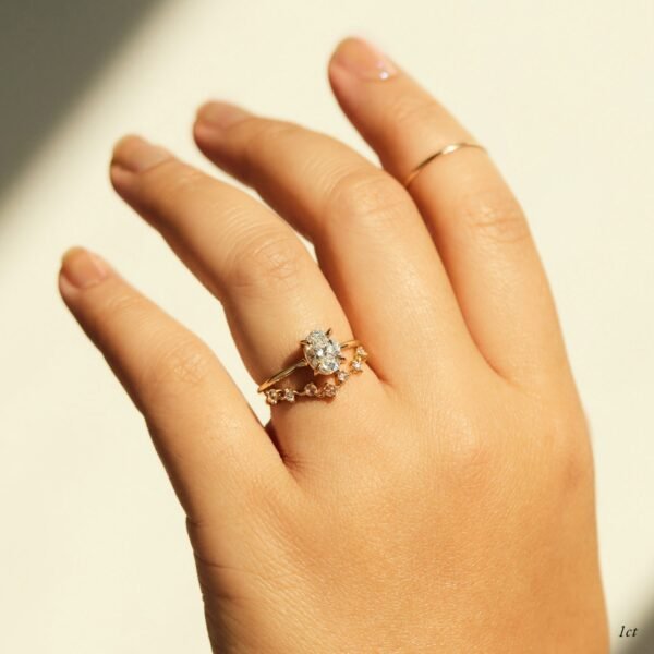 The Swan Solitaire Oval Diamond Ring - Image 6