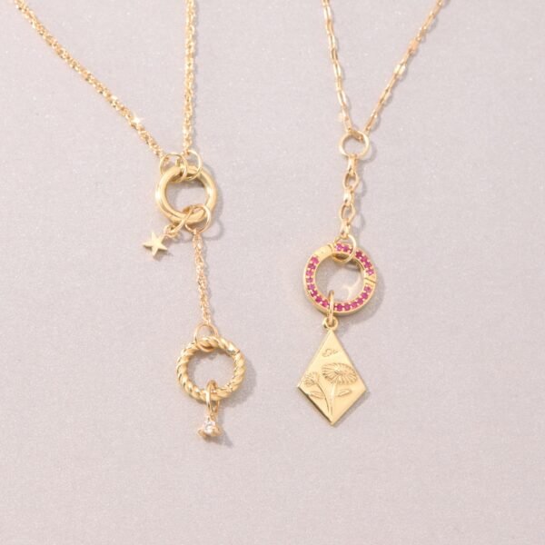 Memento Custom Gold Charm Holder Necklace,Memento Custom Gold Charm Holder Necklace - Image 20