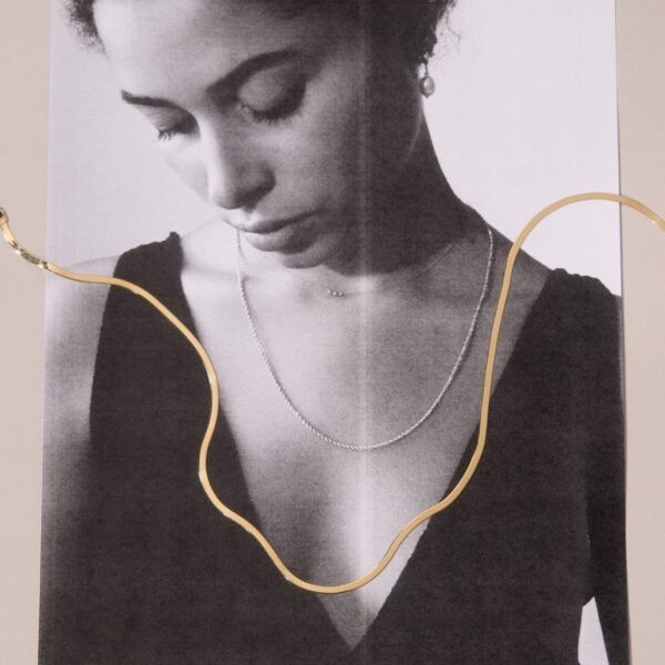 Spritz Herringbone Gold Chain - Image 8