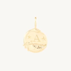 Dear Swan Engravable Charm, Yellow Gold