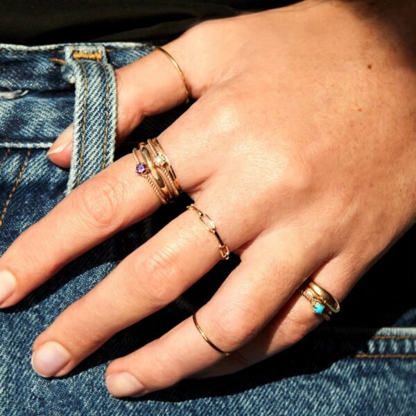 Little Star Gold Birthstone Ring - Image 6