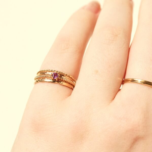 Little Star Gold Birthstone Ring - Image 7