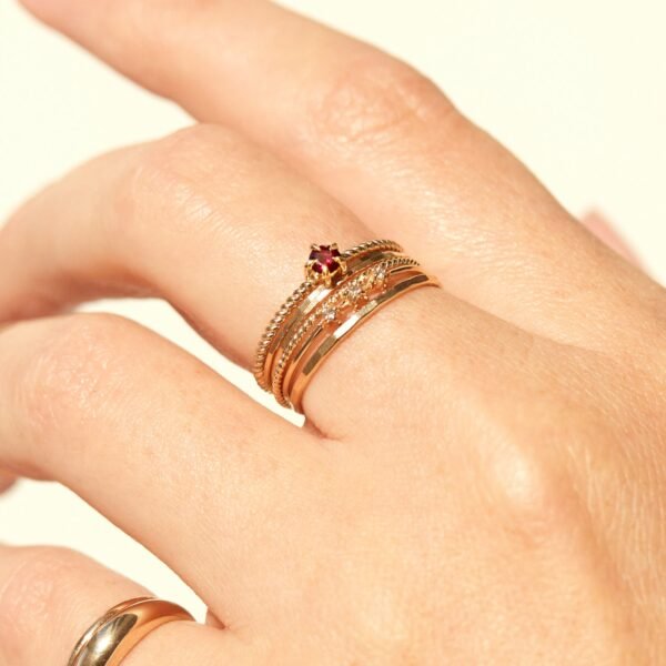 Little Star Gold Birthstone Ring - Image 8