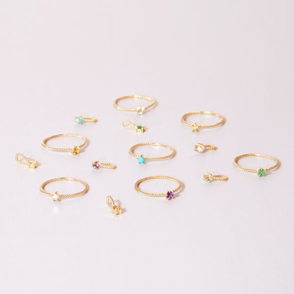 Little Star Gold Birthstone Ring - Image 15