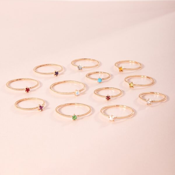 Little Star Gold Birthstone Ring - Image 12