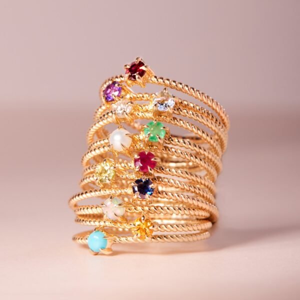 Little Star Gold Birthstone Ring - Image 9
