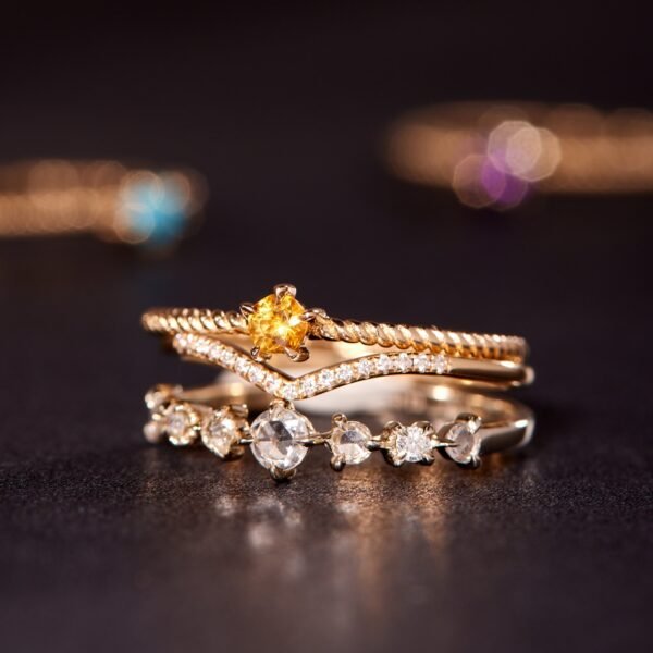 Little Star Gold Birthstone Ring - Image 11