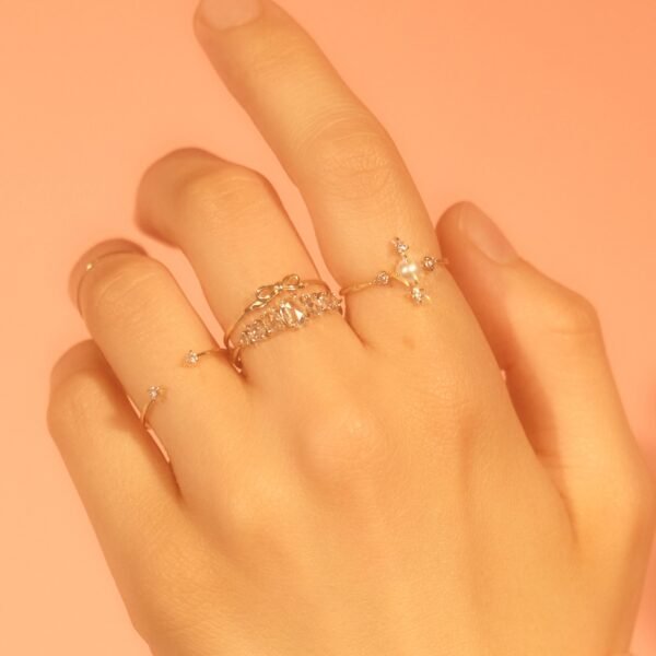 Toy Bow Gold Stacking Ring - Image 5