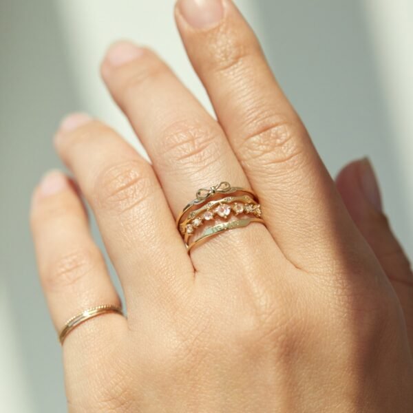 Toy Bow Gold Stacking Ring - Image 4