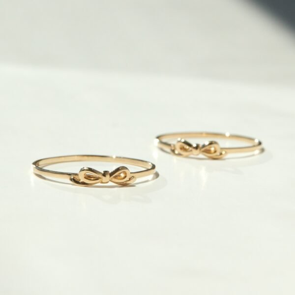 Toy Bow Gold Stacking Ring - Image 8