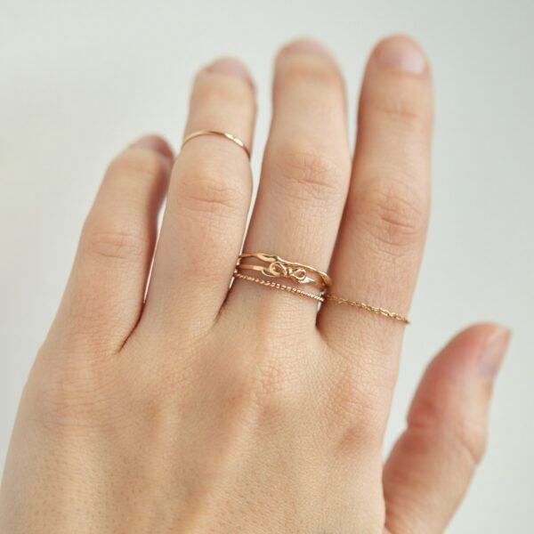 Toy Bow Gold Stacking Ring - Image 7