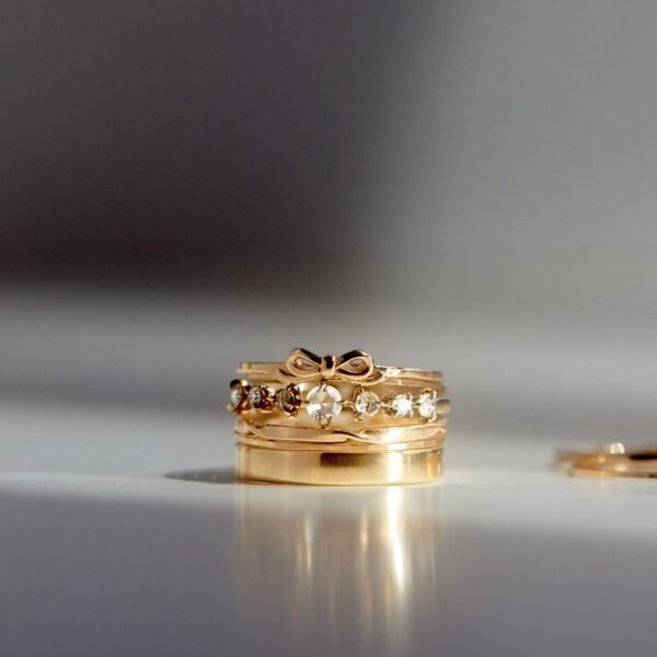 Toy Bow Gold Stacking Ring - Image 10