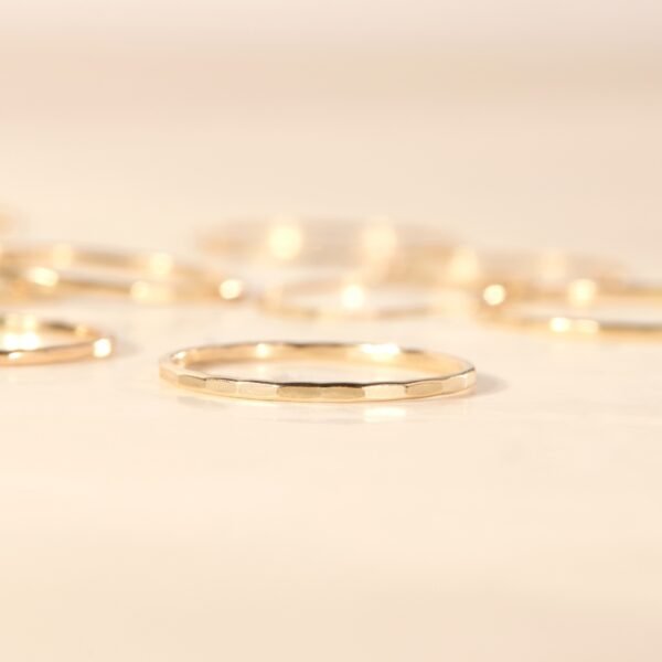 Classic Hammered Gold Ring - Image 4