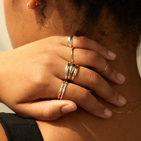 Petite Coupe Gold Dome Ring - Image 5
