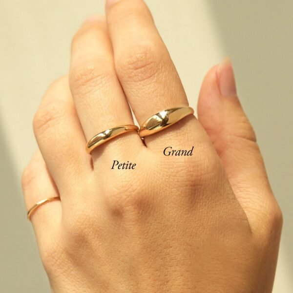 Petite Coupe Gold Dome Ring - Image 4