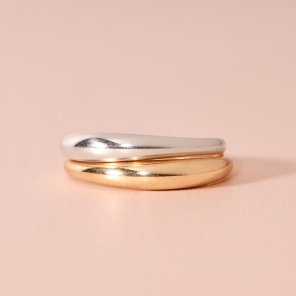 Petite Coupe Gold Dome Ring - Image 11