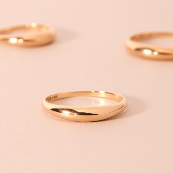 Petite Coupe Gold Dome Ring - Image 9