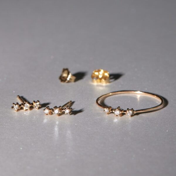 Diamond Snippet Gold Ring - Image 12