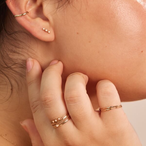 Diamond Snippet Gold Ring - Image 8