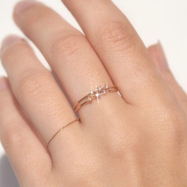 Diamond Snippet Gold Ring - Image 2