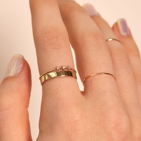Diamond Snippet Gold Ring - Image 4