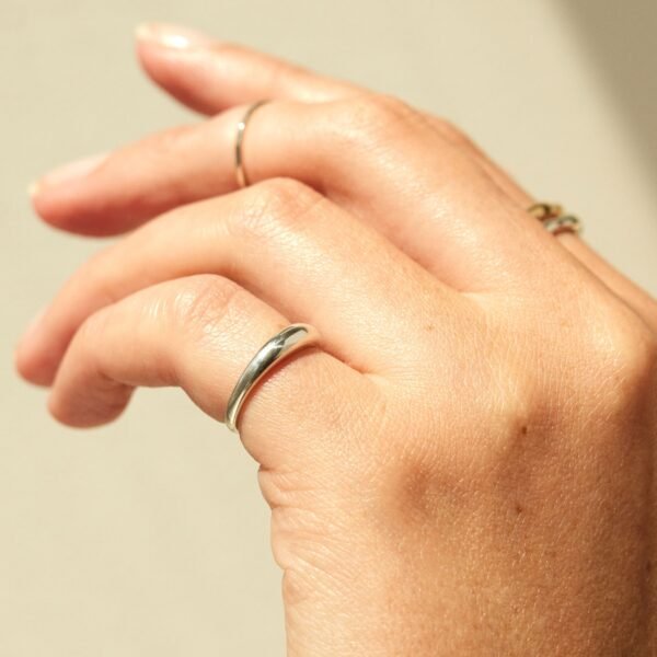 Petite Coupe Dome Ring, Silver - Image 2