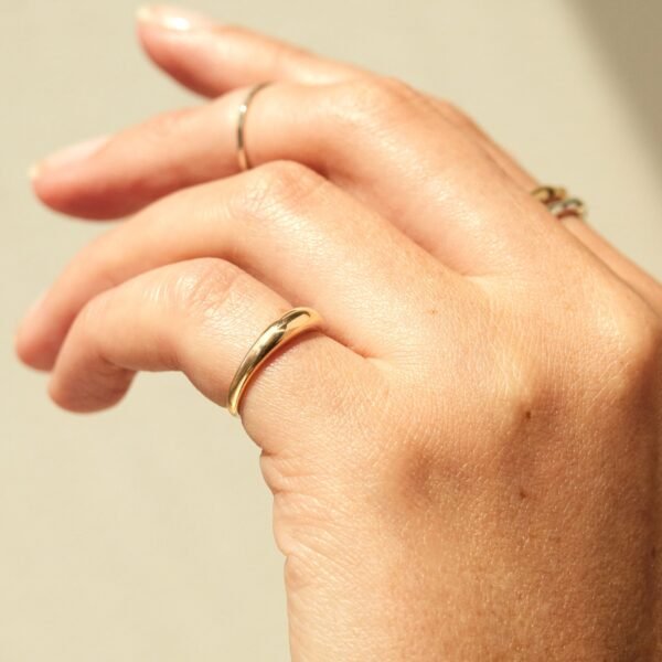 Petite Coupe Gold Dome Ring - Image 3