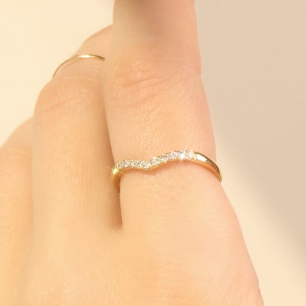 Fairy Light Supreme Demi-Pavé Diamond Curved Band - Image 2
