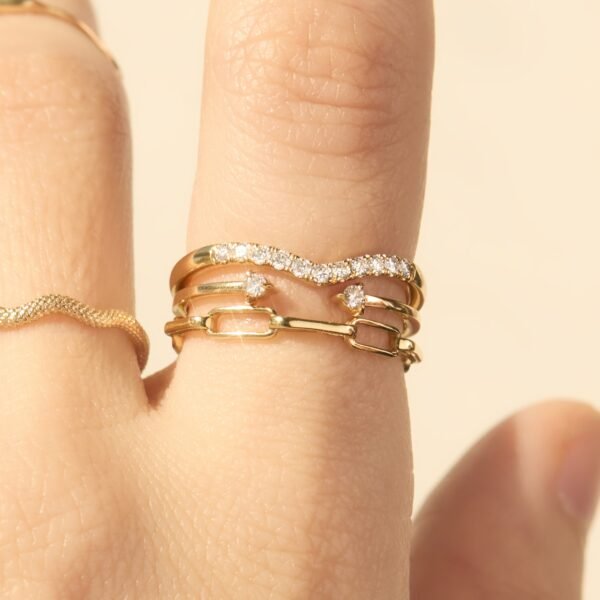 Fairy Light Supreme Demi-Pavé Diamond Curved Band - Image 5