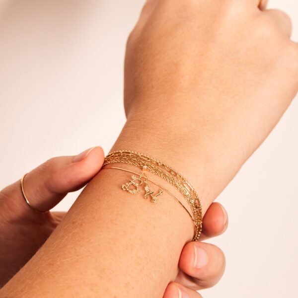 Flower Garland Alphabet Charm, Gold - Image 6