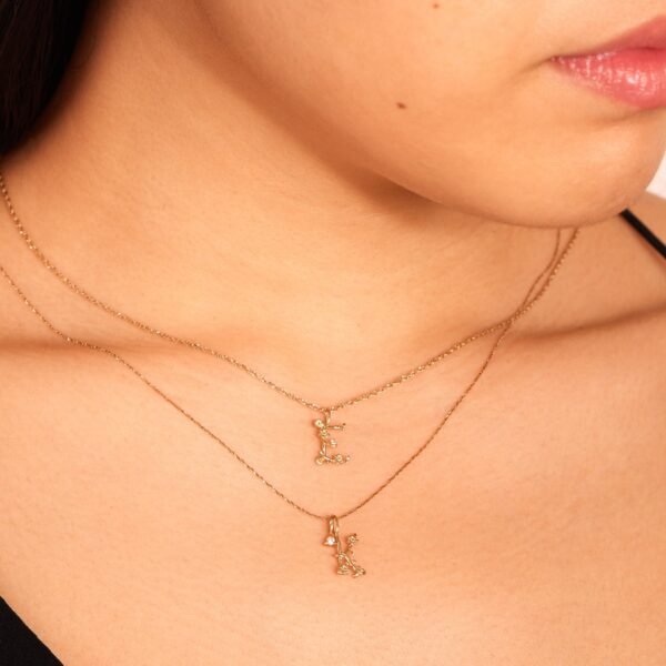 Flower Garland Alphabet Charm, Gold - Image 3