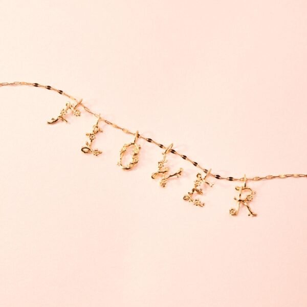 Flower Garland Alphabet Charm, Gold - Image 9