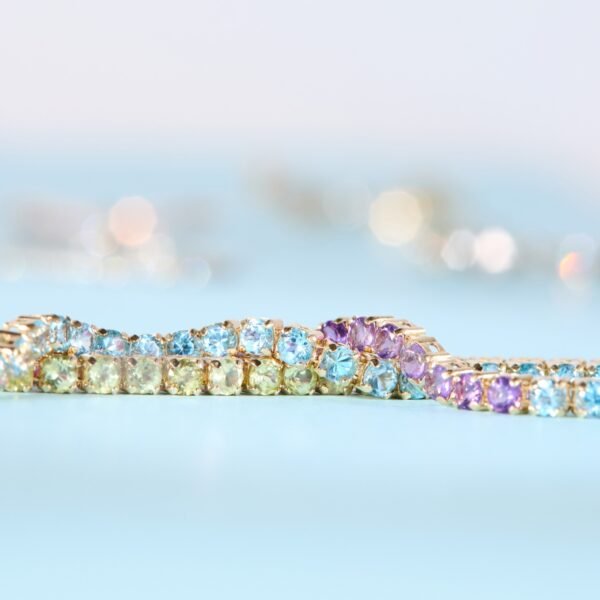 Harlequin Peridot Tennis Bracelet - Image 8