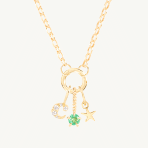 Memento Custom Gold Charm Holder Necklace,Memento Custom Gold Charm Holder Necklace
